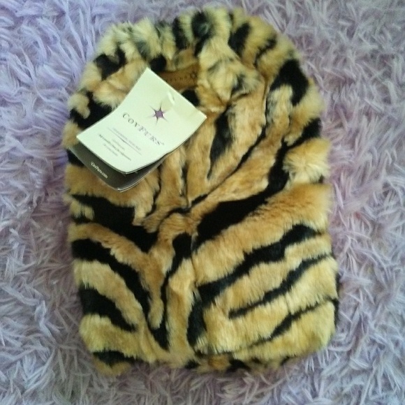 LAST PAIR Boot covers & Scarf Faux Fur Tiger new No tags - Picture 5 of 7